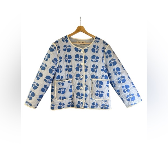 The Tiny Big Sister “Rodeo Roses” Blue Floral Quilted Jacket - Picture 4 of 12